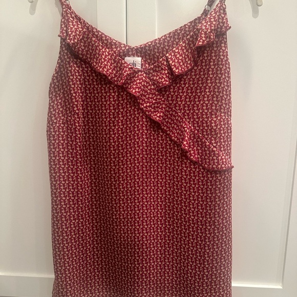 CAbi Fresco Cami Feminine Ruffle Top-Adjustable Strap-Sz Medium - Picture 2 of 10